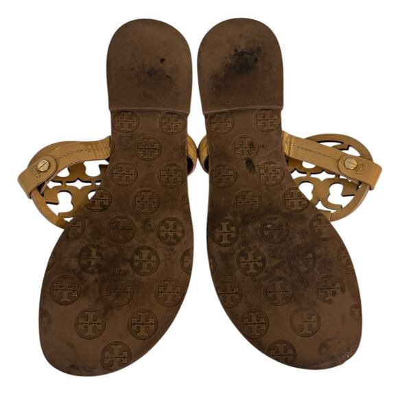 TORY BURCH Miller Signature Logo Thong Sandal Light Sand Slip Ons Women’s Size 8 - Picture 9 of 10